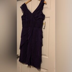 Purple chiffon Adrianna Papell cocktail dress